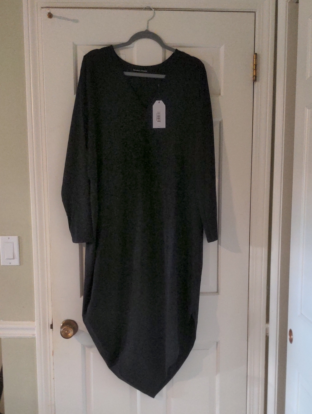 Universal Standard Iconic Geneva Black Asymmetrical Long Sleeve Dress